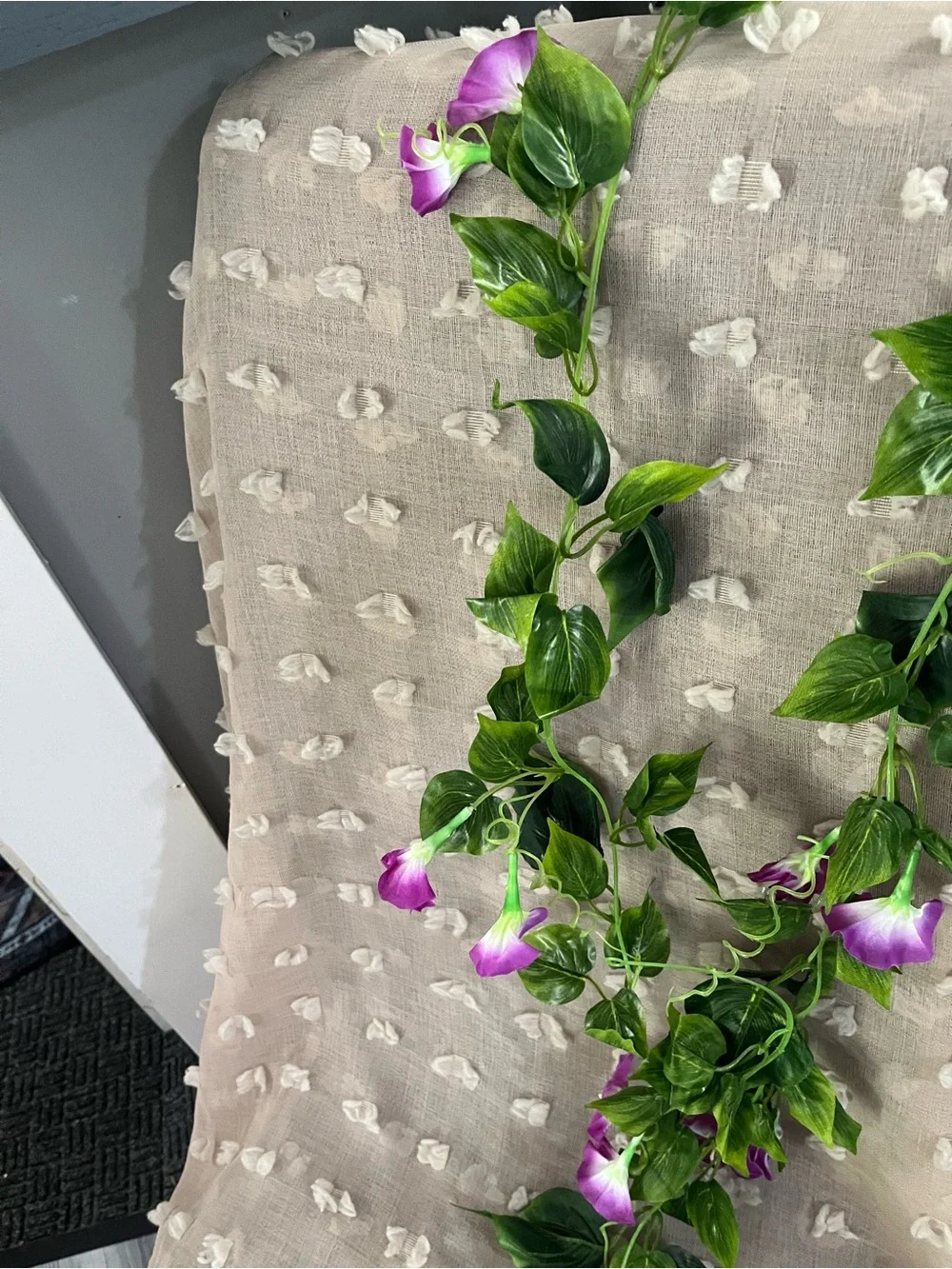 Artificial Morning Glory Vine Garland - Purple/Green -